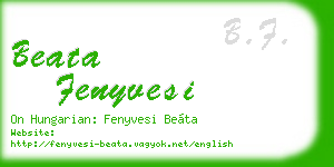 beata fenyvesi business card